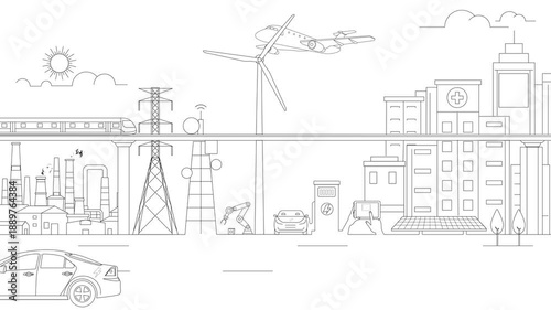 Sustainable Mobility and Green Technology Animation, Sustainable Transportation and Green Innovation Animation, Eco Friendly Mobility and Clean Energy Animation