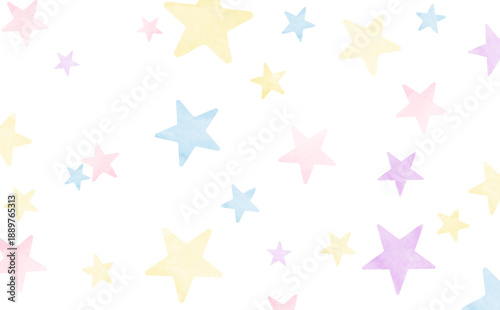 水彩風な星の背景イラスト