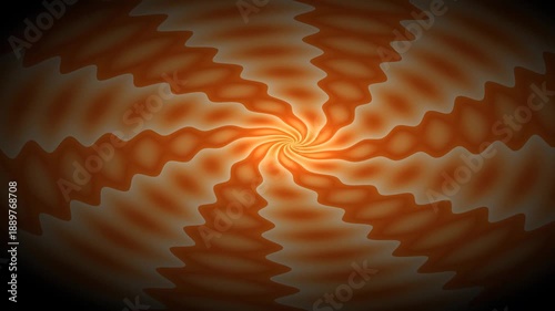 Rotating Abstract Background with Wave Patterns in Orange and White