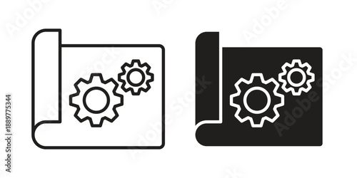 Prototyping icons for design. Easily editable stroke. Modern flat design.