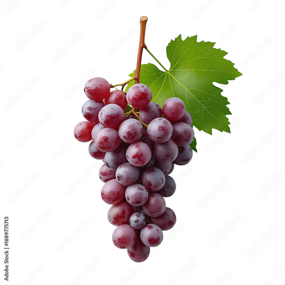 Fototapeta premium Fresh red grapes isolated on a white background photo
