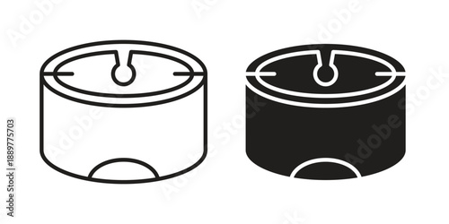 Robot vacuum cleaner icons for design. Easily editable stroke. Modern flat design.