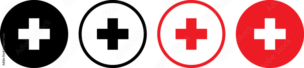 Fototapeta premium Swiss flag variations with cross symbols