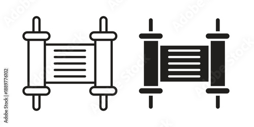 Scrolls icons for design. Easily editable stroke. Modern flat design.