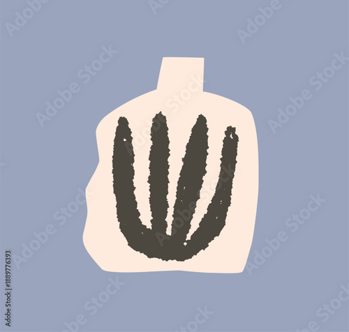 Ceramic vase design, handmade pottery card. Artistic imperfect irregular edgy...