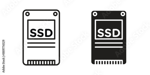 SSD icons for design. Easily editable stroke. Modern flat design.