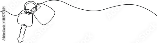 Dog tag necklace with key Vector