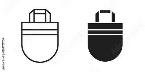 Tote bag icons for design. Easily editable stroke. Modern flat design.