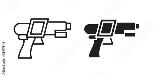 Water gun icons for design. Easily editable stroke. Modern flat design.