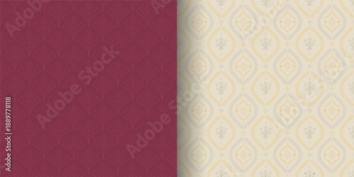 Ethnic seamless pattern with Indian floral designs. Block print patterns. Saree. Boho design for wallpaper, textiles, and packaging.