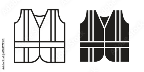 Working vest icons for design. Easily editable stroke. Modern flat design.