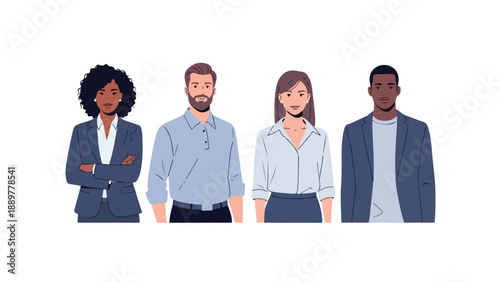 Illustration of diverse group of people standing together in support of International Day of Elimination of Racial Discrimination and Anti-racism awareness with a flat, colorful style against a clean