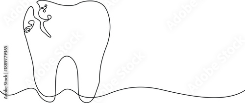Illustration of a tooth with nerve and root Vector