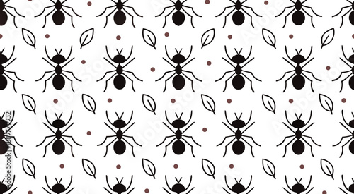 Silhouette ants seamless pattern vector illustration design