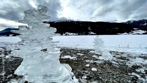 Reschenpass, Reschensee, Kirchturm, Stausee, Italien, 