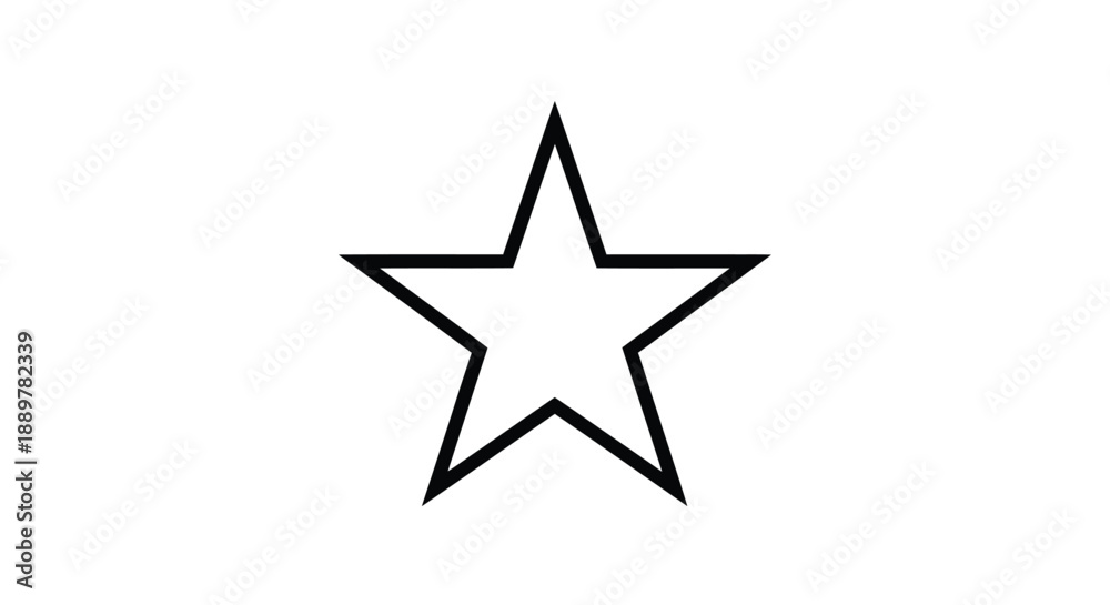 Obraz premium Simple black star outline on a white background minimalist silhouette