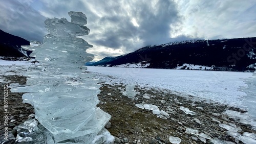 Reschenpass, Reschensee, Kirchturm, Stausee, Italien, 