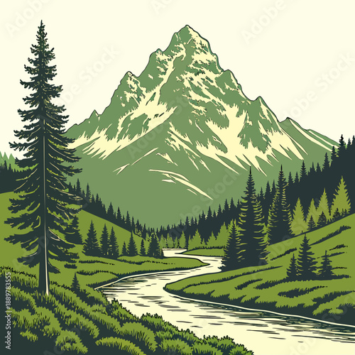 Serene mountain landscape