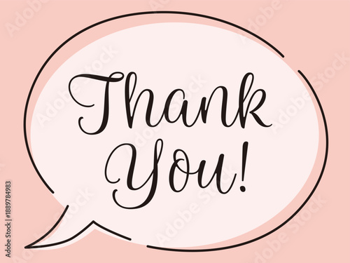 Thank you 吹き出しのベクターイラスト｜感謝メッセージ用デザイン素材
