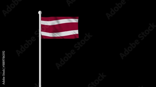 Majapahit Empire Flag Sang Saka Getih Getah Waving on Black Background