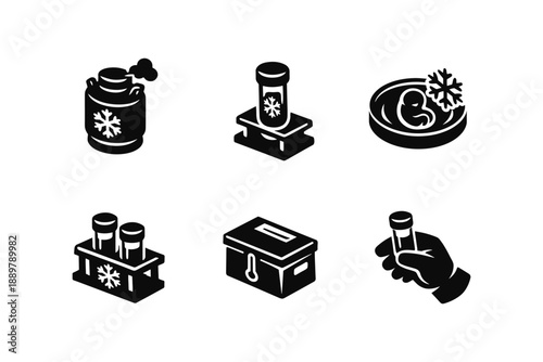 Cryogenic Storage Icons