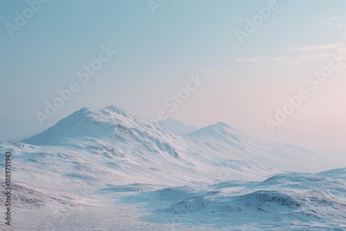 Wallpaper Mural Snow-covered landscape under soft morning light, muted colors, silent and expansive feeling, minimalist fine art composition, peaceful winter mood Torontodigital.ca