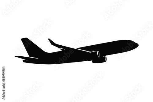 An Aero-plane Black silhouette Vector Illustration