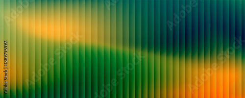 Green and yellow vibrant gradient with glass distortion effect. Ribbed grainy texture, glossy vertical stripes