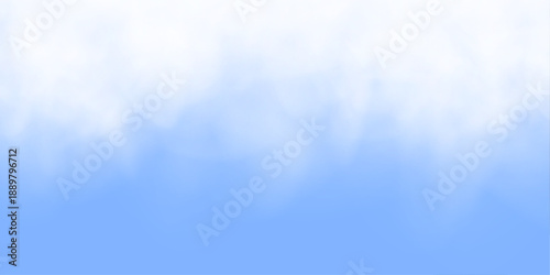 White smoke drifts over fluffy clouds against deep blue sky with puff and swirl effects. Atmospheric phenomena, mist, steam enhance realistic storm, thunder, vapor, and fog patterns. PNG vector.