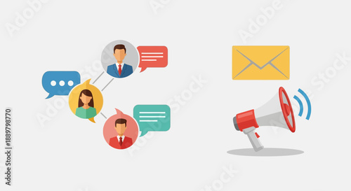 Illustrative depiction of a digital marketing strategy employing both conversational and direct