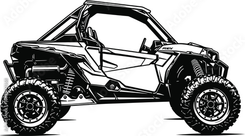 Detailed side view of off road buggy for extreme racing adventures