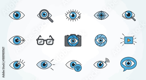 Eye-catching icons: A diverse collection of vision and observation related symbols and logos
