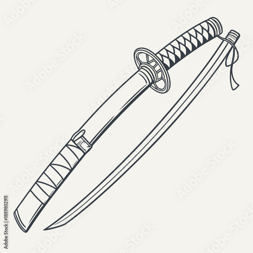 Photos Katana Flat Weapon Illustration 1