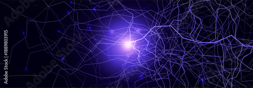 Thunder Storm Lightning Power Neon Effect Energy Line Background. Spark Flash Black Blue Charge. Realistic Shock Bolt Purple Glow Bright. Lightening Strike Storm Thunderbolt. Vector illustration