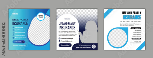 WebLife and Family Insurance Social Media Post Template for Insurance Agents