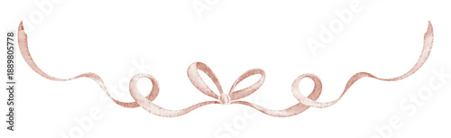 Wallpaper Mural Watercolor Ribbon Border illustration with soft pastel curves and bow detail. Art of vintage frame for card templates, invitations, baby shower designs, nursery decor and gentle childhood theme. Torontodigital.ca