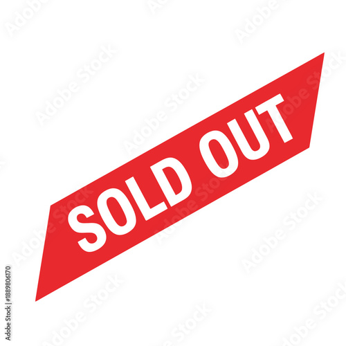 Sold Out Banner - Red Ribbon Graphic Indicating Product Availability Status