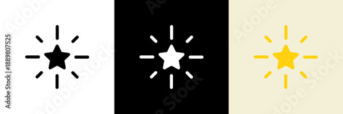 星にサンバーストのキラキラアイコン（ベクター）