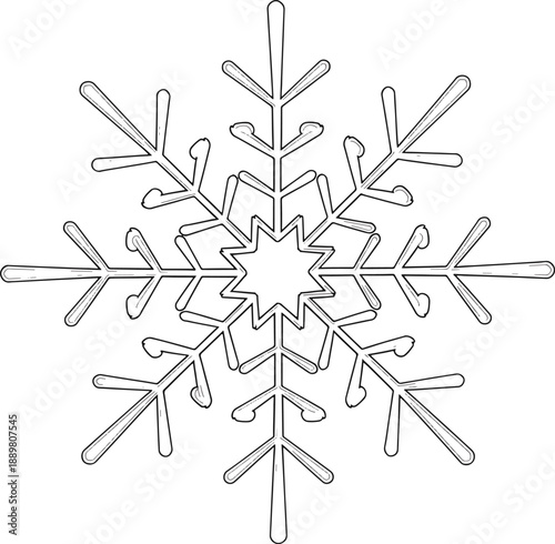 Snowflake crystalline structure icon for winter season and holiday