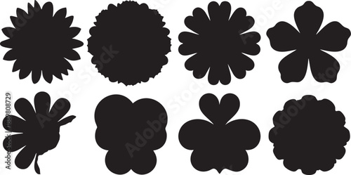 Flower silhouette vector pack: floral design elements for graphics and crafts eps