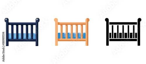 Three stylish crib designs: modern, classic, minimalist variations
