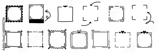 Cute doodle QR borders with uneven lines and decorative corners. Perfect for friendly brands, cafes and shops that want a casual look and clear scan me message.