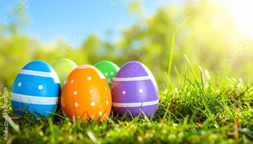 easter eggs in grass
