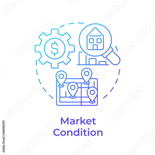 Foto Market condition blue gradient concept icon
