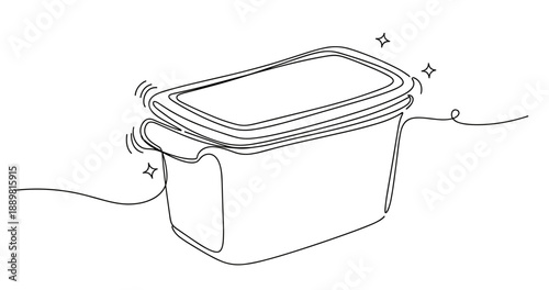 Outline of a sparkling plastic container with lid. Non editable stroke
