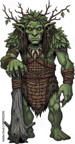 troll creature fantasy monster green forest.