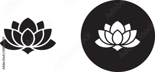 Lotus icon set. Lotus icon sign symbol design. Set of lotus flowers vector icons.