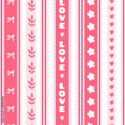 Vector seamless love striped pattern