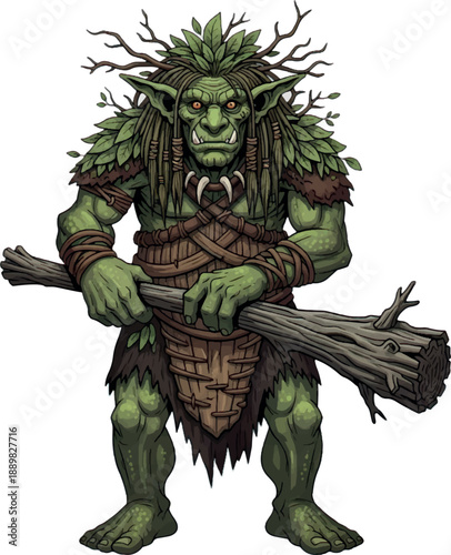troll fantasy creature green monster forest creature.