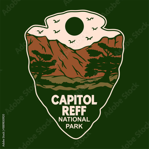 CAPITOL REFF NATIONAL PARK BADGE VECTOR LOGO